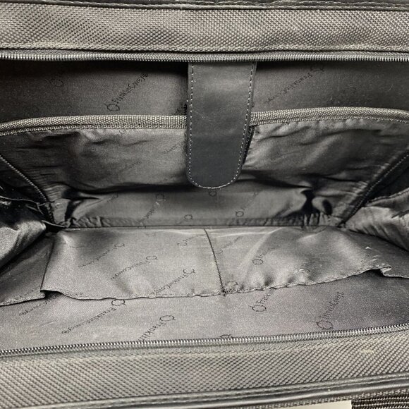 FRANKLIN Covey Black Nylon with leather trim Laptop Briefcase NEW - Picture 8 of 12